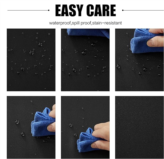 Obstal Rectangle Table Cloth, Oil-Proof Spill-Proof and Water Resistance Microfiber Tablecloth, Decorative Fabric Table Cover for Outdoor and Indoor Use (Black, 60 x 102 Inch)
