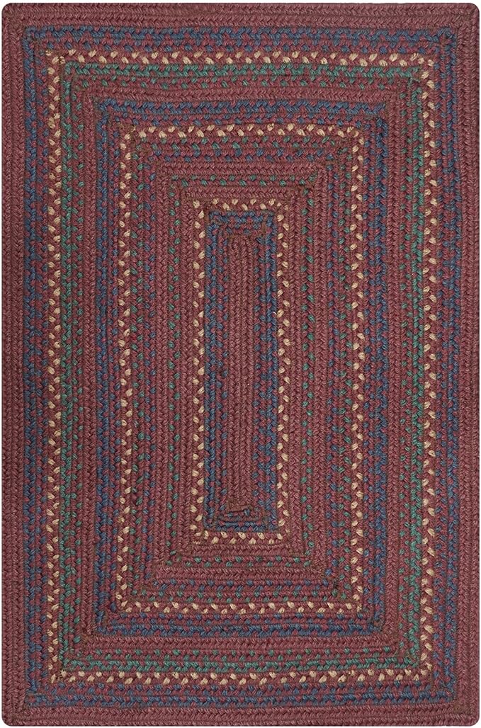 Homespice Jamestown Braided Rug Runners 22x72 - Burgundy Braided Runner Rug for Rustic Decor