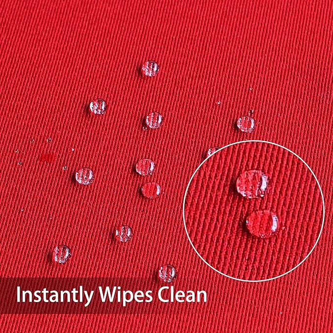 Obstal 210 GSM Round Red Tablecloth - Oil-Proof Spill-Proof Waterproof Table Cloth, Christmas Decorations Fabric Table Cover Protector for Holiday Party (Rio Red, 90 Inch Diameter)