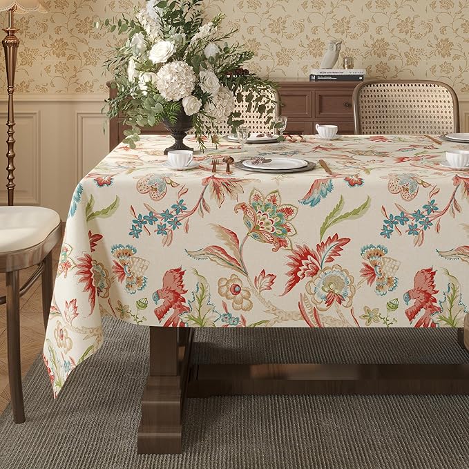 Rectangle Table Cloth,100% Waterproof Tablecloth Oil Proof Spill Proof Vinyl Table Cloth, Wipe Clean Plastic Table Cover for Dining, Camping, Indoor and Outdoor 54" x 78",Songbird