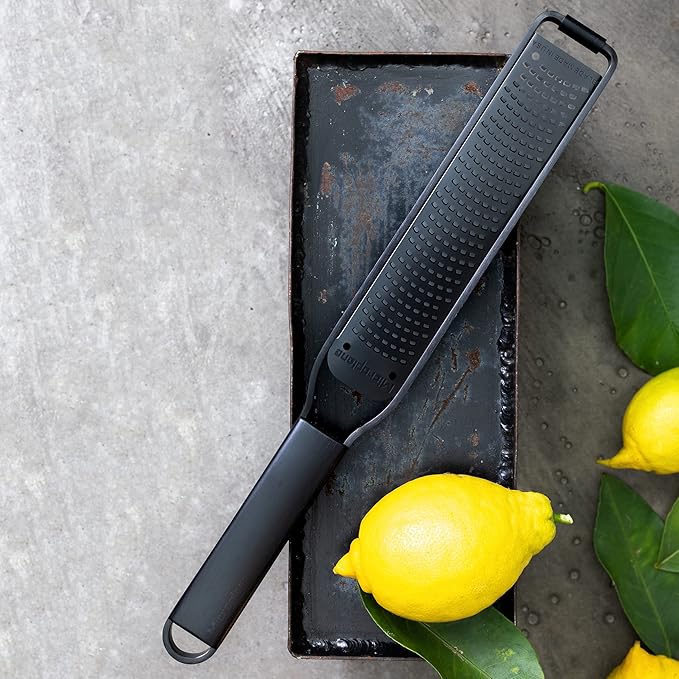 Microplane Kitchen Zester Grater with a Stainless-Steel Blade - Made in USA, for citrus, parmesan, ginger, chocolate & nutmeg from the Black Sheep Series
