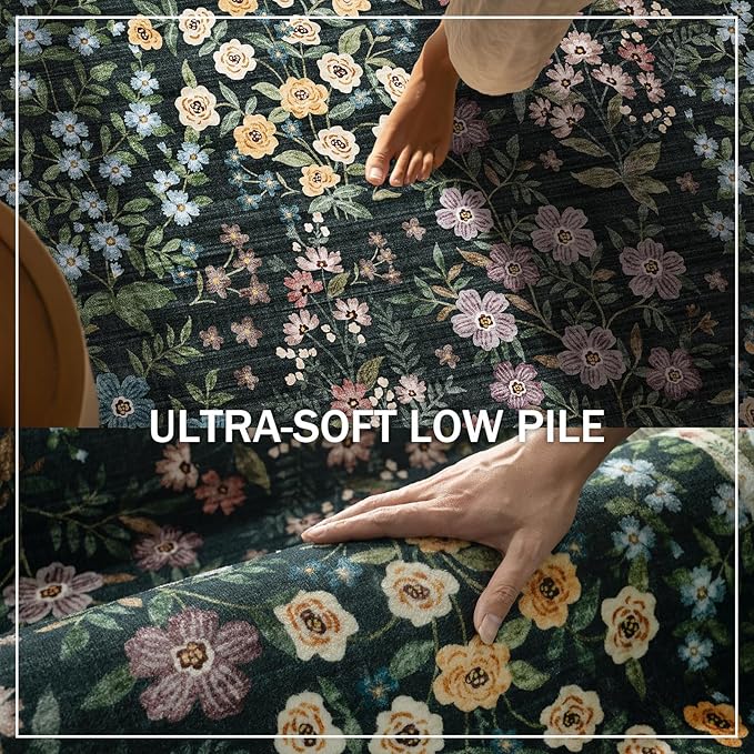 Washable Kitchen Rug Runners for Hallways: 2'x6' Runner Rugs with Non Slip Backing Low Pile Soft Indoor Floor Carpet Runner for Entryway Hallway Laundry Room Bedroom Living Room
