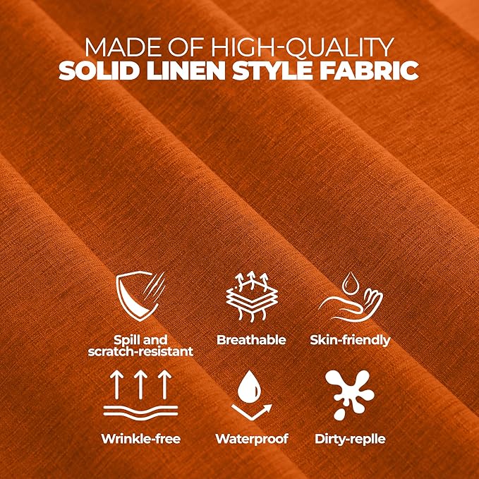 Waterproof Round Tablecloth for Round Dining Table, Decorative Rustic Soft Wipeable Table Cloths Cover Indoor Outdoor Use for Holiday,Wedding, Kitchen (70 Inch,Round (4-6 Seats),Rust)