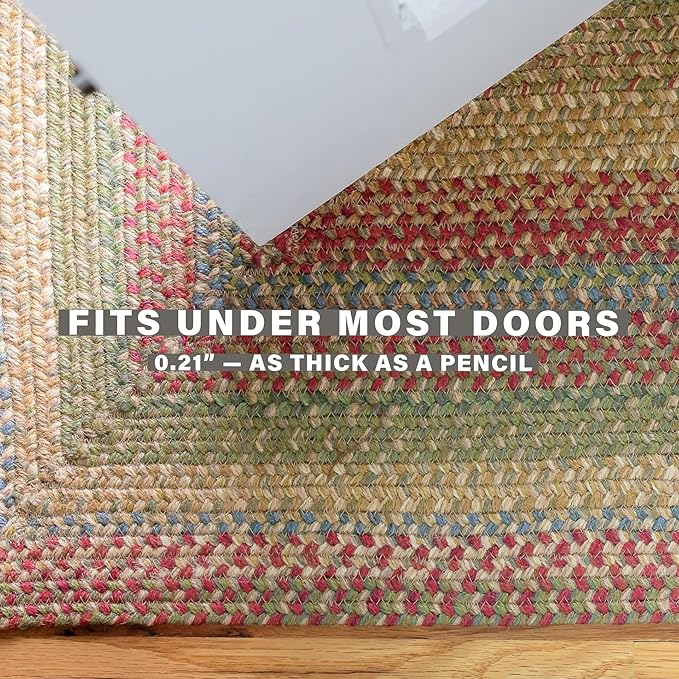 Azalea Oval Braided Rugs 20x30 - Vibrant Multicolored Rug for Kitchen & Entryways, Durable and Low Maintenance No-Shed Jute