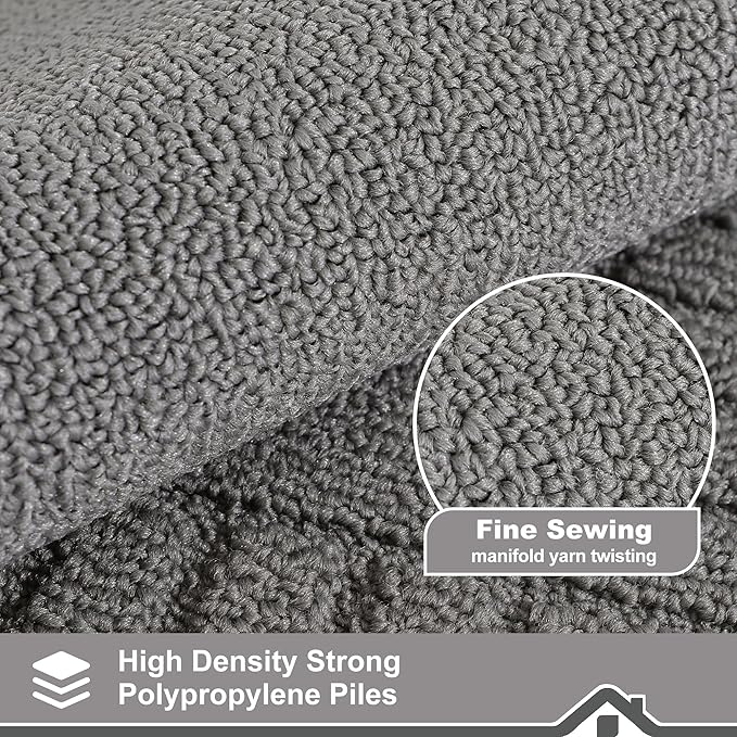 BEQHAUSE-Kitchen-Rugs-Washable-Kitchen-Mats-for-Floor Non-Slip Kitchen Mat Absorbent Kitchen Runner Rug with TPR Non Skid Backing,Grey, 24”x71”