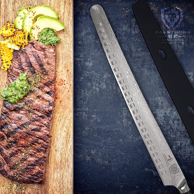 DALSTRONG Slicing Knife - 14 inch - Extra Long Slicer Knife - Shogun Series Elite - Japanese AUS-10V Super Steel - Vacuum Treated - G10 Handle - Carving Slicer BBQ, Brisket Gift Knife- Sheath Included