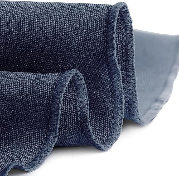 Gee Di Moda Round Tablecloth - 90 Inch Navy Blue Round Table Cloth for 30 to 60 Inch Round Tables - Heavy Duty Washable Fabric - for Buffet Table, Holiday Party, Dinner, Wedding & Baby Shower