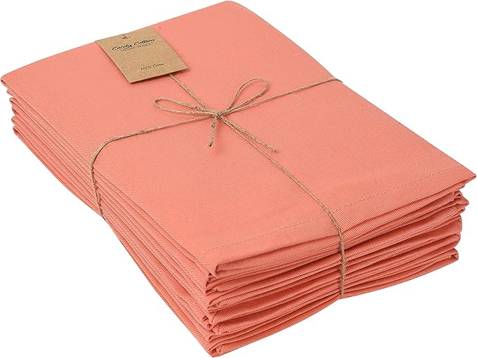 Terracotta Cloth Dinner Napkins - Cotton, 18x18 in, Washable, Absorbent, Reusable, Spring/Easter Basket Decor, Pack of 6
