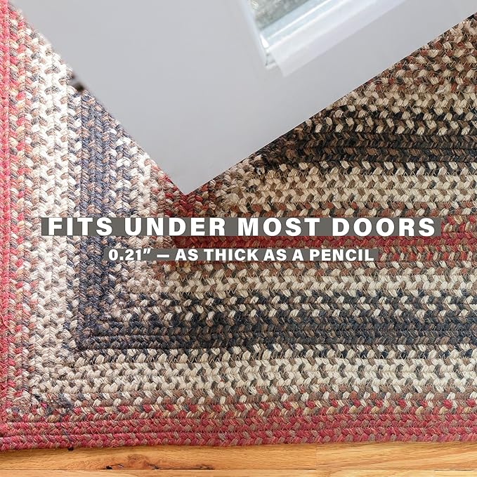 Homespice Chester Oval Woven Rug 5x8' - Cabin Style Natural Rugs for Living Room and Bedroom