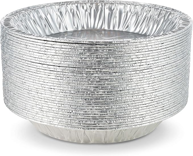 MT Products 8 Inch Outer Rim Disposable Aluminum Foil Tart/Pie Pan 1.25" Deep - Inside Measures 7 inches x 1.25 inches -(Thicker 45 Gauge) (35 Pieces)