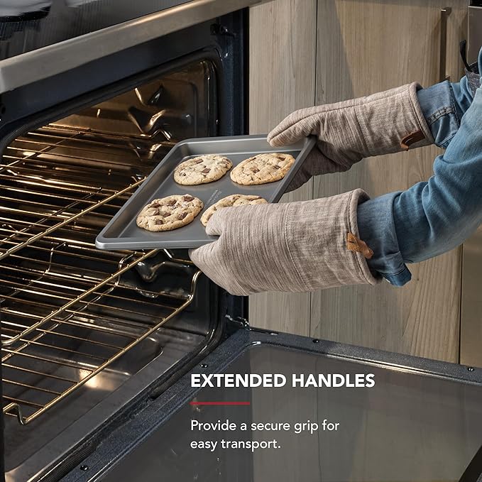 KitchenAid 9x13in Nonstick Aluminized Steel Baking Sheet, Contour Silver (Pack of 6)