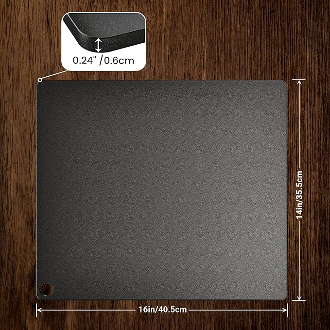 Onlyfire Pizza Steel Sheet for Oven BBQ and Grill - 16 x 14 inch Non-Stick Metal Baking Sheet with High Performance Conductive Grilling Surface for Pizza Bread