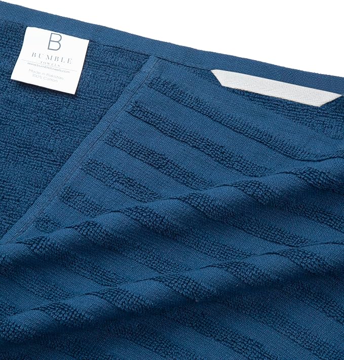 Premium Kitchen Towels (20”x 28”, 6 Pack) | Large Cotton Dish Towels 400 GSM | Highly Absorbent Terry Kitchen Linen Set with Hanging Loop | Blue Solid