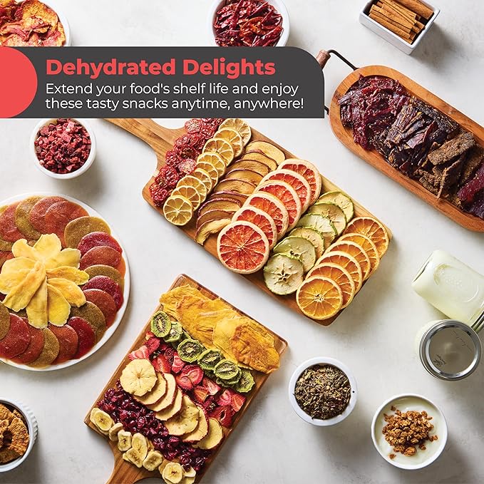 Magic Mill Food Dehydrator Machine | 5 Stackable Stainless Steel Trays, 48H Digital Adjustable Timer & Temperature Control Upto 167° Electric Dryer & Preserver for Jerky, Fruit, Dog Treats & Much More