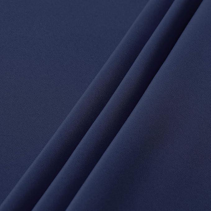 sancua Round Tablecloth - 120 Inch - Water Resistant Spill Proof Washable Polyester Table Cloth Decorative Fabric Table Cover for Dining Tables, Buffet Parties and Camping, Navy
