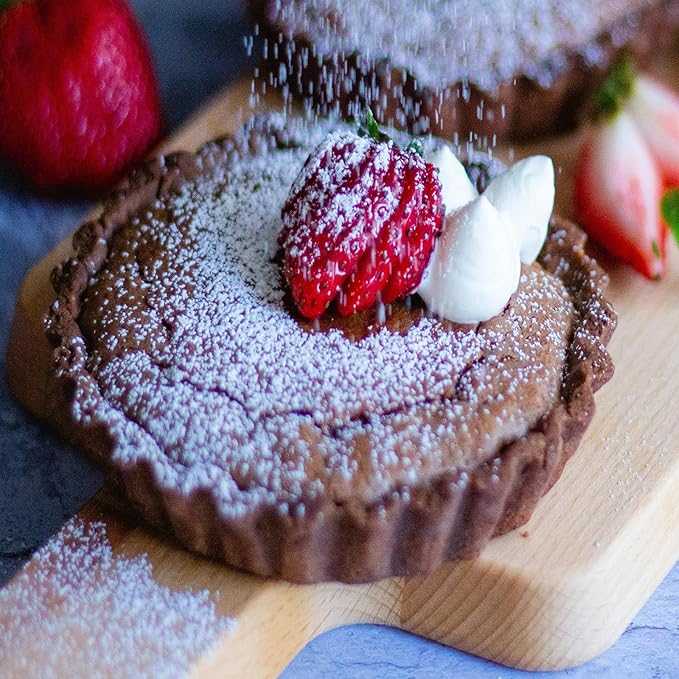Mooisco 8 Pack Mini Tart Pan 4 Inch with Removable Bottom Fluted Sides Fruit Pans with Nonstick Coating For Pizza Cake Quiche