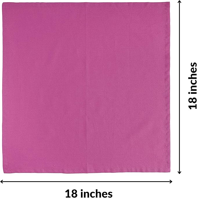 Cloth Napkins Dinner Washable Set of 4 in Cotton Linen Fabric Premium Quality, Mitered Corners for Reusable Every Day Use Pre Shrunk and Good Absorbency Christmas Cloth Napkins (Pack of 4, Magenta)