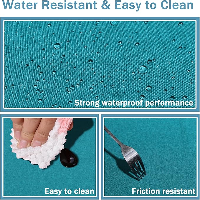 HX&OD Rectangular Tablecloth Cationic Fabric Waterproof Stain Resistant Wrinkle-Resistant for Home/Decoration/Party/Buffet/Wedding/Dining Room/Camping