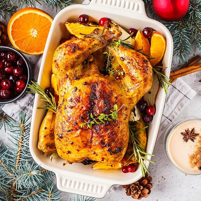 Sunvivi 22lb 18-Quart Roaster Oven, Electric Roaster Oven with Self-Basting Lid, Turkey Roaster with Unique Defrost/Warm Function, Large Roaster with Removable Pan & Rack, Stainless Steel, Blue