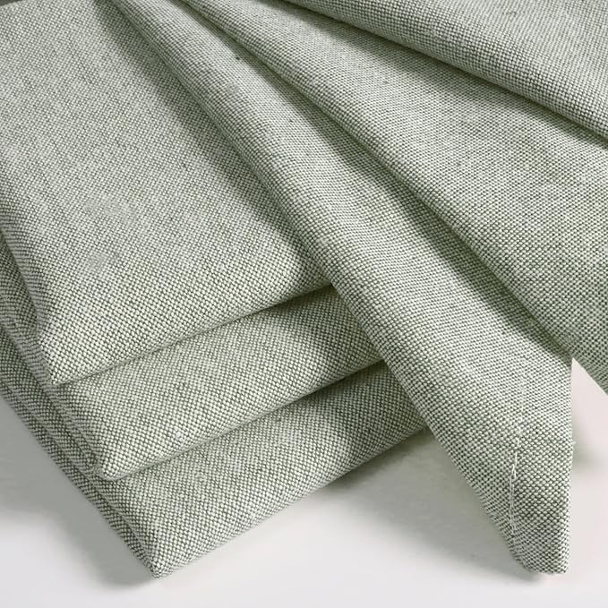 Native Fab Solid Cloth Napkin Set of 4, 100% Chambray Cotton, Washable, Reusable Dinner Cloth Napkin 17x17 inches, Table Decor Napkins for Dinner, Events, Olive Green