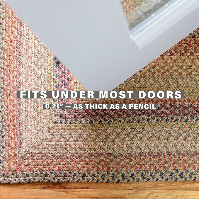 Homespice Kingston Oval Kitchen Rugs 2x3' - Multicolor Braided Rugs for Country Decor, Durable No Shed Jute for Low Maintenance
