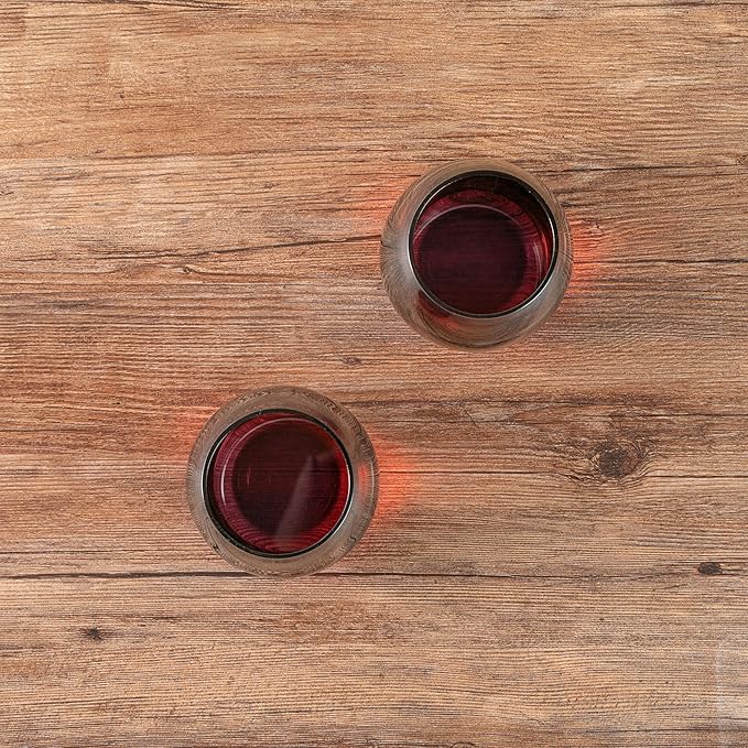 Restaurantware-Vetri 15 Ounce Wine Glasses, 6 Dishwashable Stemless Wine Glasses - No Lead, Durable, Green Glass Stemware, For Home, Bar, Or Restaurant, Serve Merlot, Chardonnay, Or Bordeaux