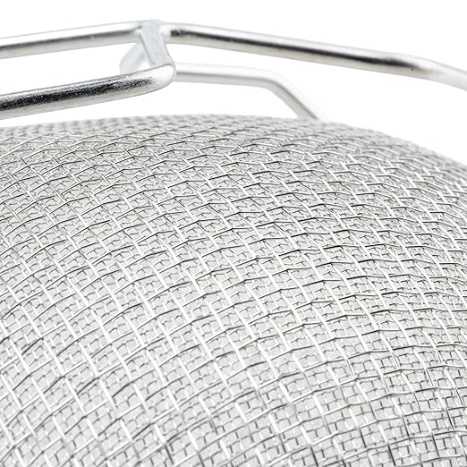 Winco MST-12D Strainer, 12-Inch Diameter, Reinforced Double Mesh, Medium, Nickel, Tan