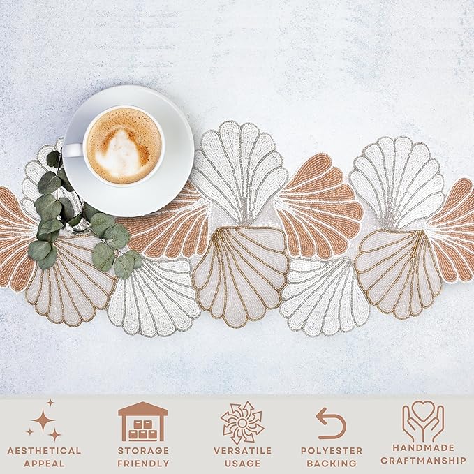 Luxury Table Runner - 13x36 Elegant Handcrafted Beaded Table Runner-Glitz Décor for Farmhouse, Artisan Home Decor, Wedding Party Accent, Luxury & Festive Accessory (Multi) - ALPHA Living HOME