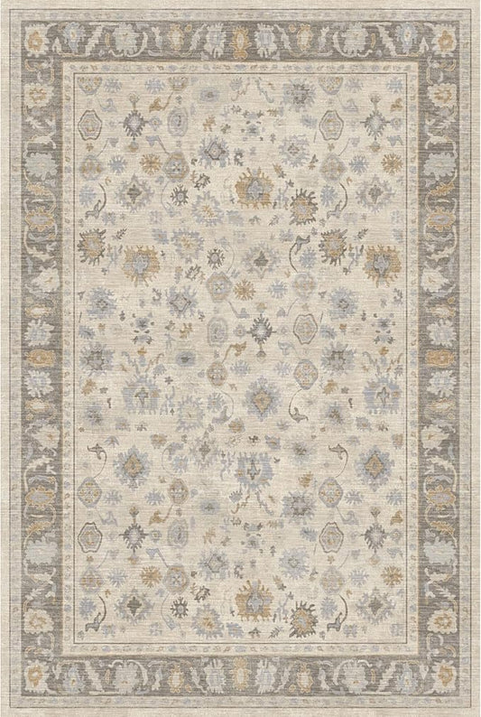 Kuden 3x5 Small Rug, Machine Washable, Non-Slip Backing, Vintage Style, Soft, Low Pile, Area Rugs for Entryway Kitchen Indoor Entrance