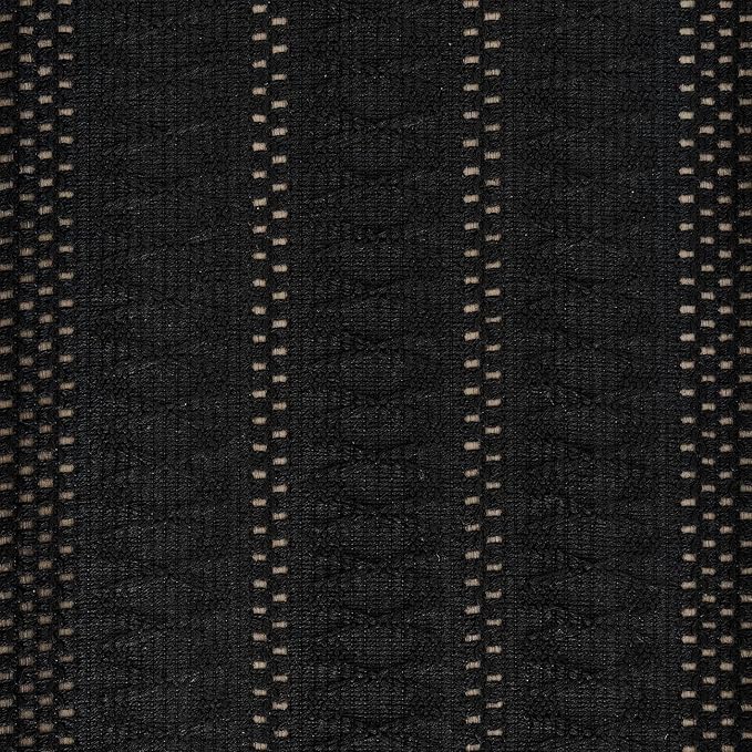 ZeeMart Macrame Style Boho Table Runner, Black Table Runners 48 Inches Long, Farmhouse Woven Home Decor, 12x48 Inch, Black