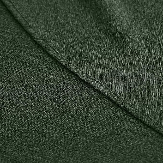 Waterproof Round Tablecloth for Round Dining Table, Decorative Rustic Wipeable Table Cloths Cover Indoor Outdoor Use for Holiday,Wedding, Kitchen (70 Inch,Round (4-6 Seats),Dark Green)
