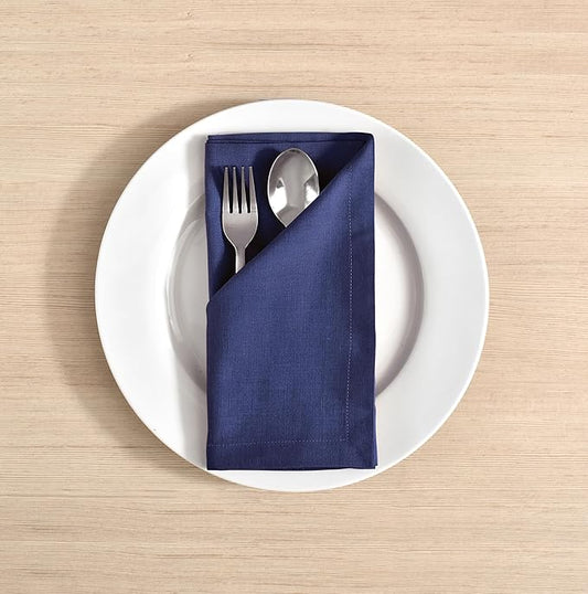 FINGERCRAFT Dinner Cloth Napkins, Cotton Linen Blend Mitered Corner Napkins Cloth 4 Pack Natural Premium Quality for Every Day Use, Parties, Easter, Weddings, 18x18 inch Bellwether