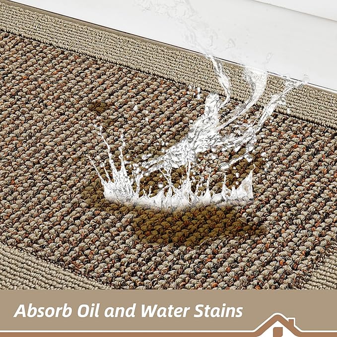 BEQHAUSE Kitchen Rugs 32"x48", Kitchen Runner Rug Non-Slip Kitchen Mats for Floor, Absorbent and Stain Resistant Kitchen Mats, Machine Washable Rugs for Kitchen, Hallway, Laundry & Sink, Taupe