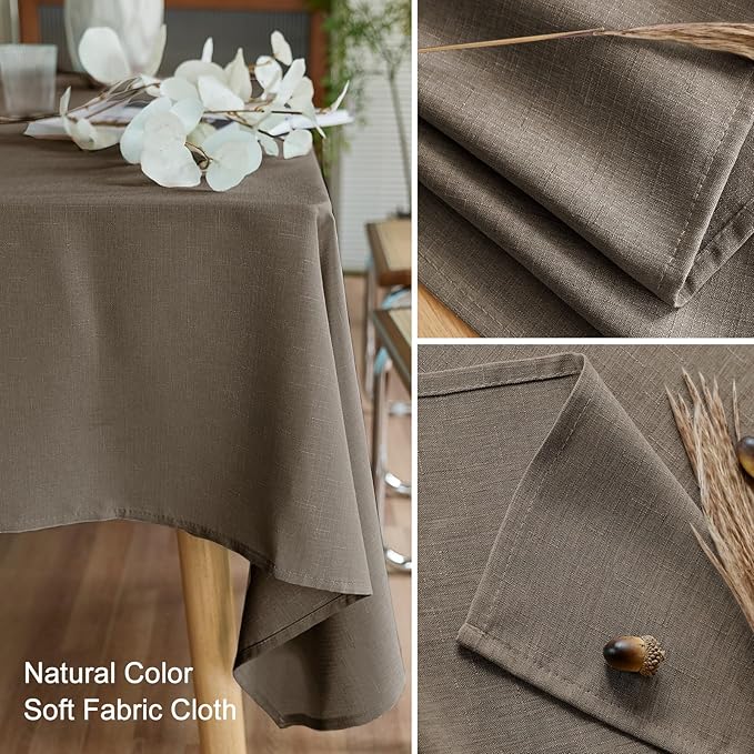 AUSSPVOCT Textured Tablecloth Rectangle 60x120 Water Resistant Spill-Proof Wipeable Table Cloth Wrinkle Free Fabric Dining Table Cover for Birthday Party Farmhouse Spring Kitchen Tablecloths