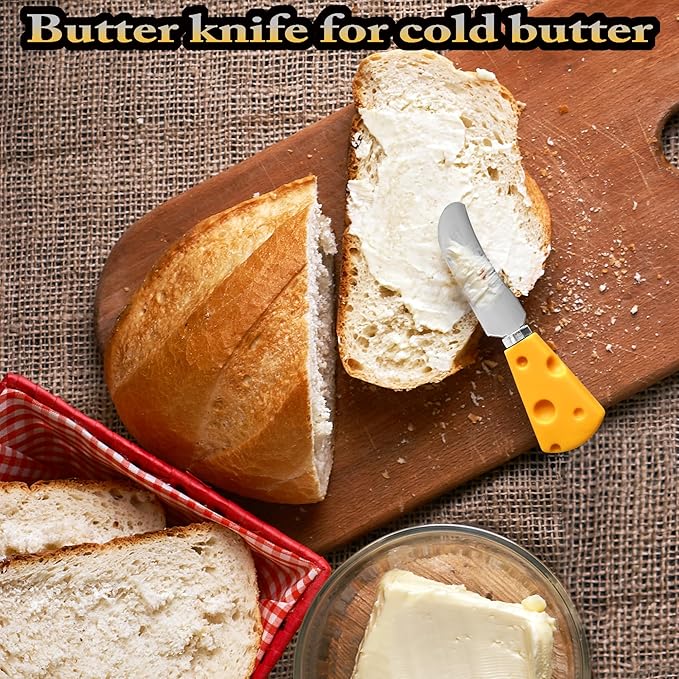 25 Piece Cheese Butter Spreader Set, Stainless Steel Cheese Knife Set, Mini Stainless Steel Cheese Knife, Party Wedding Christmas Cheese Accessories (Cheese Shape)