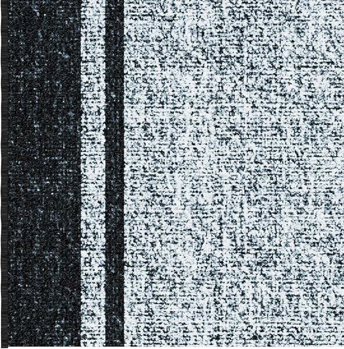 Ottomanson 2-Piece Kitchen Rug Set - Non Slip Runner & Washable Mat - 1'11" x 4' + 1'11"' x 5' - Durable, Stain Resistant for Entryway, Bedroom and Bathroom, Border Gray