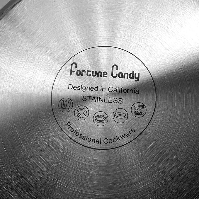 Fortune Candy 3.5-Quart Saucepan with Lid, Tri-Ply, 18/8 Stainless Steel, Advanced Welding Technology, Dishwasher Safe, Induction Ready, Mirror Finish
