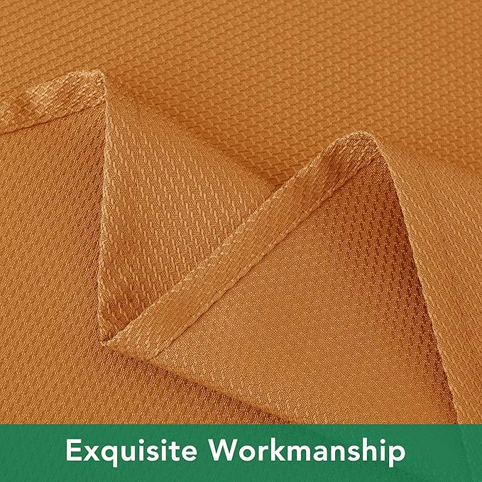 Biscaynebay Fall Tablecloth Textured Fabric 52x70 Inch Rectangular, Bronze Thanksgiving Autumn Harvest Water Resistant Fabric Tablecloths for Kitchen, Dining, Wedding, Parties Machine Washable