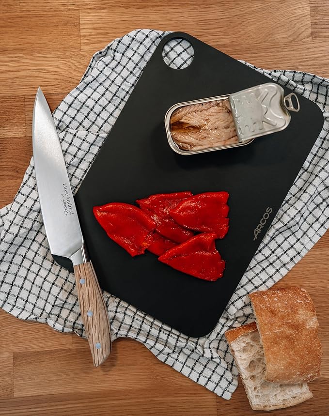 Arcos Jose Andres Chef Knife | 8-Inch Forged Knife for Professional Culinary Precision | NITRUM Stainless Steel Blade with Silk Edge | Ergonomic Light Brown Holm Oak Handle