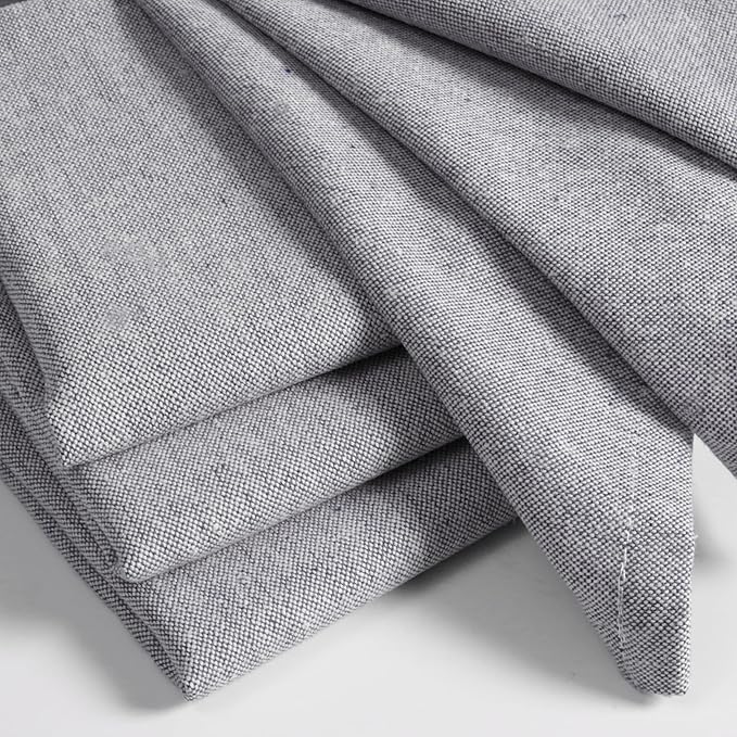 Native Fab Solid Cloth Napkin Set of 12, 100% Chambray Cotton, Washable, Reusable Dinner Cloth Napkin 17x17 inches, Table Decor Napkins for Dinner, Events, Navy Blue
