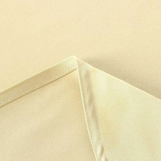 Obstal 210GSM Round Table Cloth, Water Resistance Microfiber Tablecloth, Decorative Fabric Circular Table Cover for Outdoor and Indoor Use (Champagne, 60 Inch Diameter)