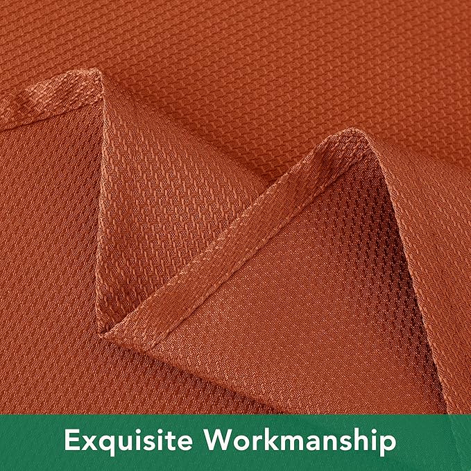 Biscaynebay Fall Tablecloth Textured Fabric Square Tablecloths 60x60 Inch, Rust Thanksgiving Autumn Harvest Water Resistant Fabric Tablecloths for Kitchen, Dining, Wedding, PartiesMachine Washable