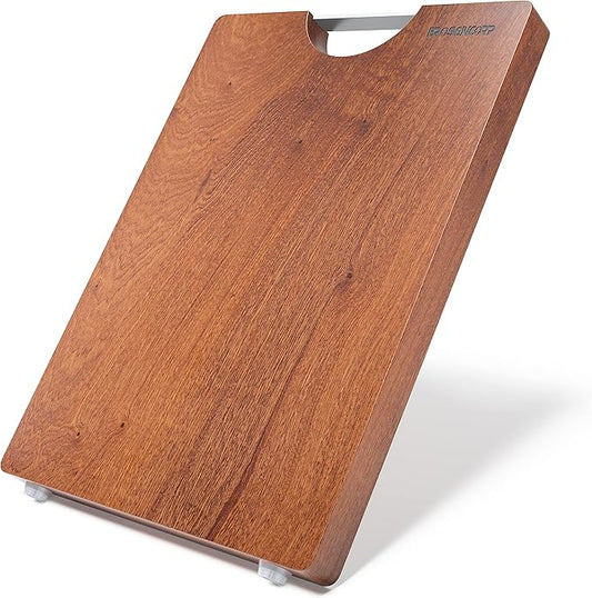 Brosisincorp Real Solid Sapele Cutting Board One Piece No Glue Non Toxic All Whole Single Wood Butcher Block Thick Hard Wood Heavy Duty Edge Grain (Large, 15.74"L*11.14"W*1.18"Th)