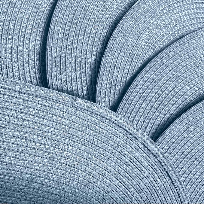 AHHFSMEI Placemats Set of 6 for Dining Table Washable Woven Non-Slip 18x12 inches Placemat Heat-Resistant Durable Table Mats for Dining Table Easy to Clean(Light Blue)