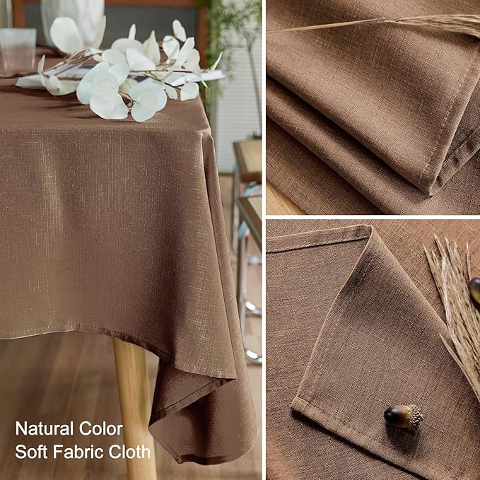 AUSSPVOCT Textured Tablecloth Rectangle 60x84 Water Resistant Spill-Proof Wipeable Fall Table Cloth Wrinkle Free Fabric Dining Table Cover for Thanksgiving Party Farmhouse Kitchen Decor Tablecloths