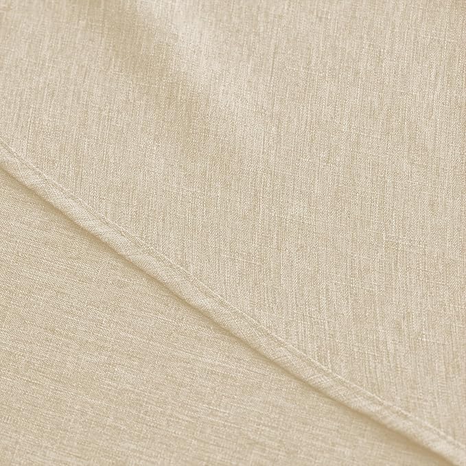 Waterproof Round Tablecloth for Round Dining Table, Decorative Rustic Soft Wipeable Table Cloths Cover Indoor Outdoor Use for Holiday,Wedding, Kitchen (70 Inch,Round (4-6 Seats),Beige)