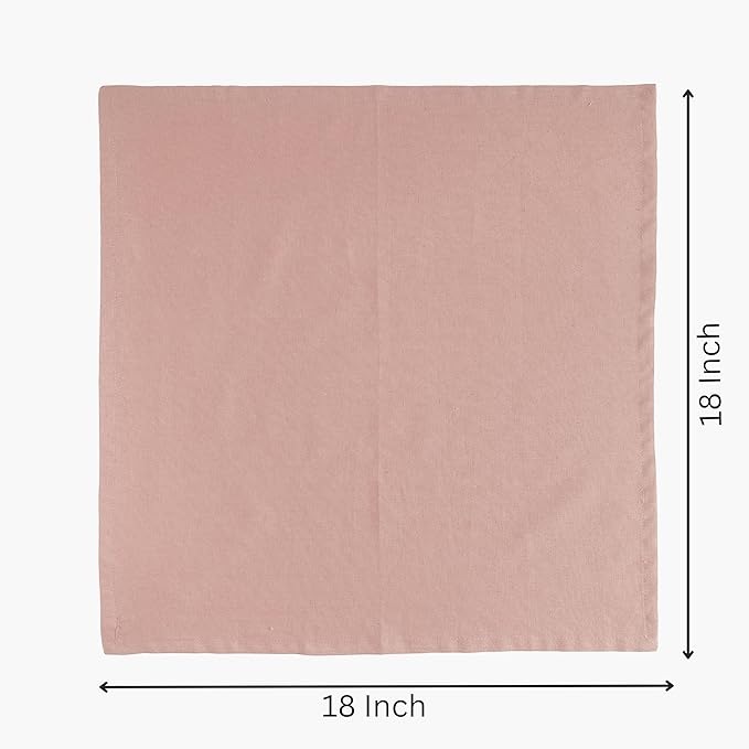 FINGERCRAFT Dinner Cloth Napkins, Cotton Linen Blend Mitered Corner Napkins Cloth 12 Pack Natural Premium Quality for Every Day Use, Parties, Easter, Thanksgiving, Weddings, 18x18 inch Shell Peach