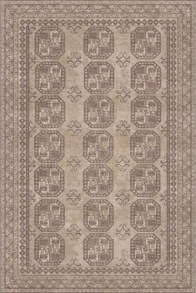 Kuden 2x3 Small Rug, Machine Washable, Non-Slip Backing, Vintage Style, Soft, Low Pile, Area Rugs for Entryway Kitchen Indoor Entrance