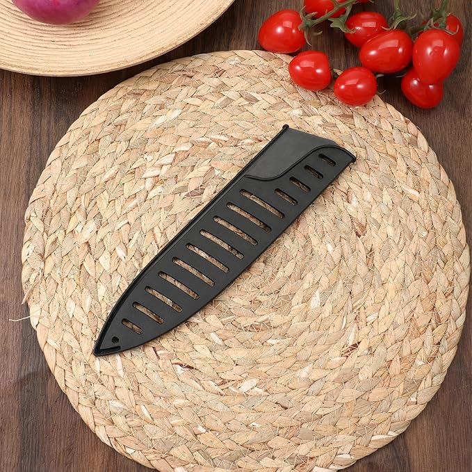 Knife Protector Sleeve 8 inch Plastic Safety Sheaths Black Kitchen Knife Protector Sleeve Safety Knives Covers Practical Protectors for Kitchen Knives