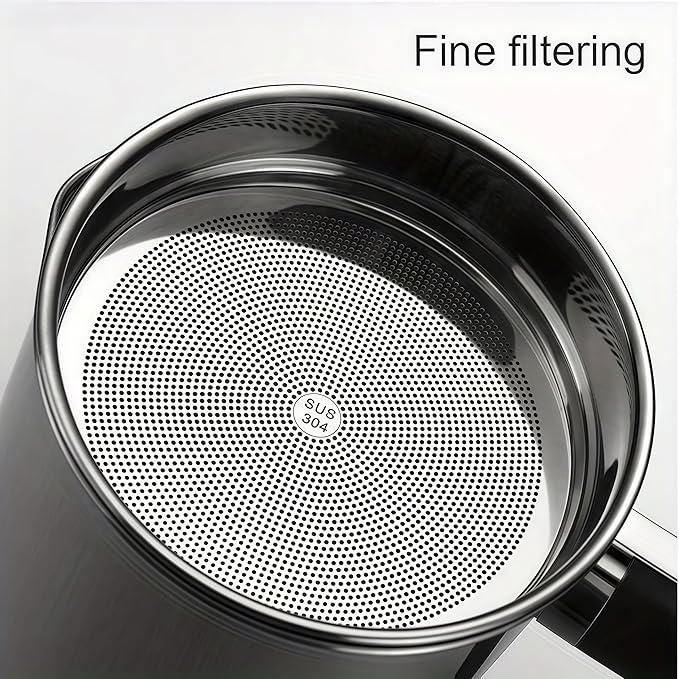 Bacon Grease Container with Strainer & Lid - 43oz 304 Stainless Steel Oil Keeper for Kitchen, Leakproof Grease Saver, Fry Fat Storage Organizer for Cooking Oil/Grease, Green